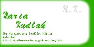 maria kudlak business card