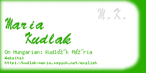 maria kudlak business card